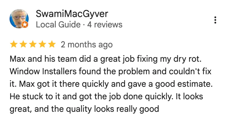 Screenshot of a Google review left on our Google Business Profile (10 of 23)