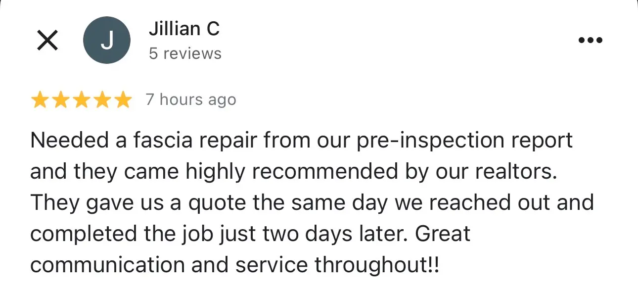 Screenshot of a Google review left on our Google Business Profile (23 of 23)